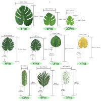 ชุดใบปาล์มปลอม70ใบเป็นมิตรต่อสิ่งแวดล้อมสำหรับงานแต่งงานสำหรับงานปาร์ตี้ป่าฝน