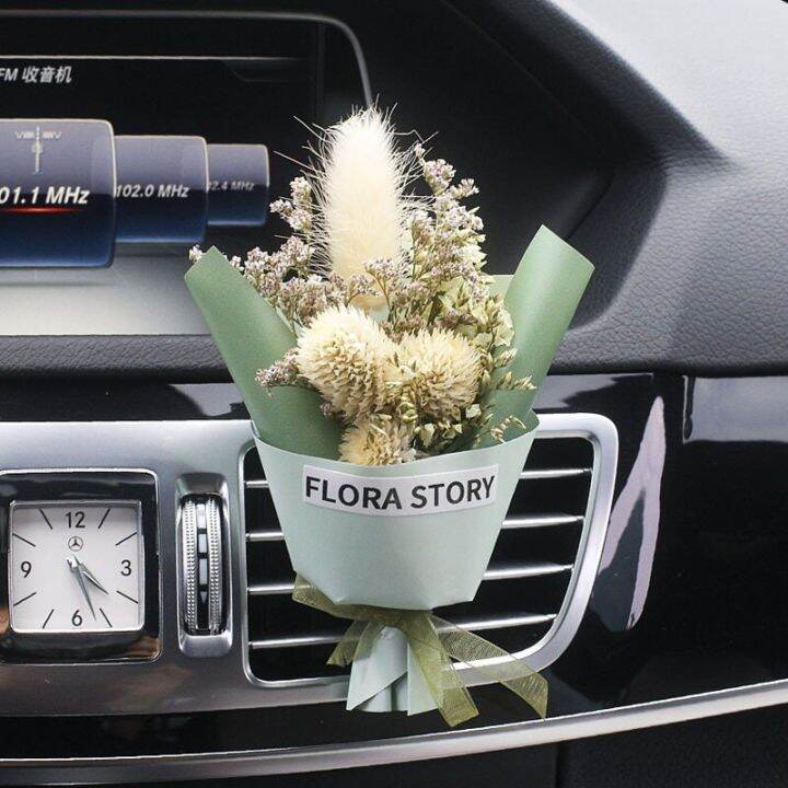 dt-hotmini-rose-bouquet-car-air-vent-clip-creative-flowers-mini-bouquet-car-perfume-air-freshener-gypsophila-carnation-ornament