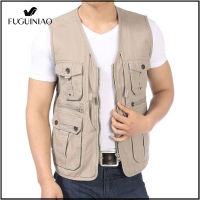 ﹊▦◊ hnf531 Fuguiniao เสื้อกั๊กผู้ชาย Multifunction กระเป๋าเสื้อกั๊กลำลอง