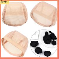 BRAIN สีดำ/สีเบจ วิกผมของเล่น อุปกรณ์ DIY ตุ๊กตา ผมถาวร ตาข่ายคลุมผม หมวกกันลื่น ที่ครอบศีรษะ