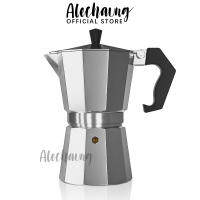 Alechaung มอคค่าพอท โมก้าพอท หม้อกาแฟสด Moka pot 100ml. ถึง 450ml. ชงได้สูงสุด 9แก้ว ใช้งานกับเตาแก๊ส เตาไฟฟ้า เตาแก๊สกระป๋อง เตาแคมปิ้ง