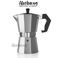 Alechaung โมก้าพอท กาต้มกาแฟสด อลูมิเนียม เครื่องต้มกาแฟ ชุดชงกาแฟสด mokapot 3 cup 6 cup ที่ชงกาแฟสด แบบพกพา ชงกาแฟสด กาชงกาแฟ กาต้มกาแฟ Moka Pot