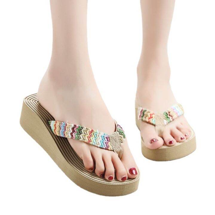 2023-the-imitation-straw-grass-flip-flops-female-fashion-outside-wedges-beach-pinches-cool-summer-slippers