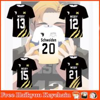 Black jackals T เสื้อสำหรับชายฮาโลวีนอะนิเมะคอสเพลย์เครื่องแต่งกาย schweiden bokuto msby เสื้อ