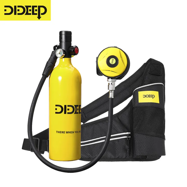 DIDEEP 1L Scuba Diving Tank Oxygen Cylinder Dive Respirator Breath Valve Snorkeling Diving