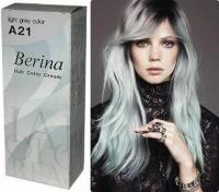 Berina A21 เบอริน่า สีเทาอ่อน  ครีมเปลี่ยนสีผม 60 ML.1 กล่อง