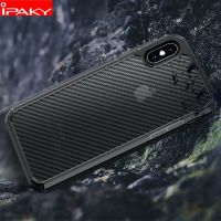 【 AN boutique 】  IPAKY สำหรับ iPhone XR กรณีสำหรับ iPhone X XS กรณีคาร์บอนไฟเบอร์ผิวใสปกป้องปกอ่อนสำหรับ iPhone XS MAX กรณี