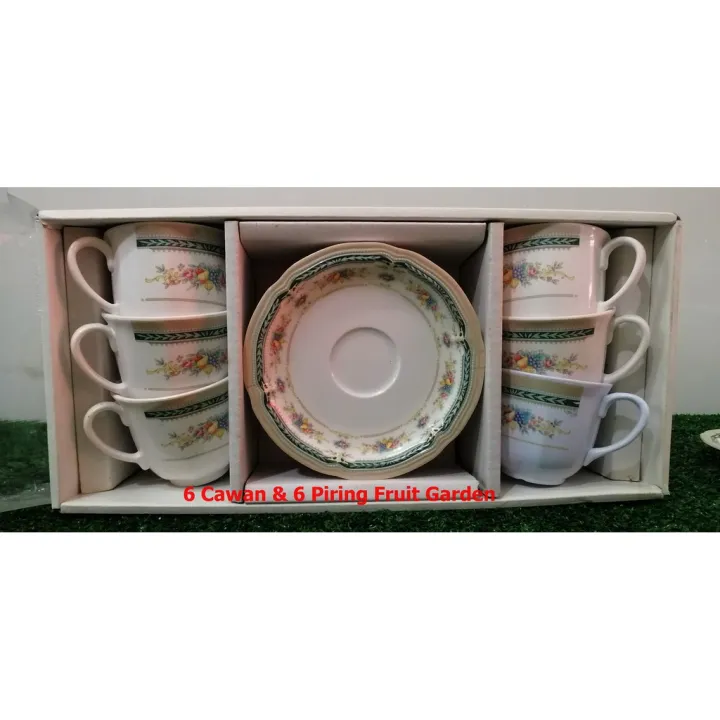 100% Melamine Cups & Saucer 6Pairs/Cawan Dan Piring Melamine Bunga Sun ...