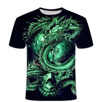 New Summer Men 3D Printed Pattern Dragon T-Shirt Casual Sports loose Short Sleeved Shirt The high quality T-Shirt men