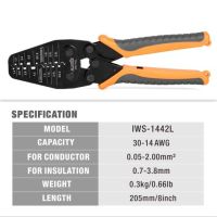 IWISS IWS-1442L Crimper Plier for Crimping 30AWG to 14AWG Open-barrel and Connectors from Molex,TE AMP,JST,for RC Car,FPV Drone Handtool parts Accessories