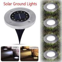 Waterproof Solar Outdoor Disk In-Ground lights for Garden LawnPathway Yard Deck Patio Walkway Stair Square