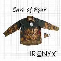 เสื้อเชิ๊ตพิมพ์ลายวินเทจคลาสสิคแขนยาว IRONYX CAVE OF ROAR ลายลิขสิทธิ์แท้ของแบรนด์พร้อม Mask พิมพ์ลายเข้าชุด