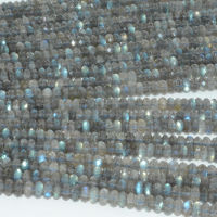 Natural Strong Flash Labradorite Faceted Rone Beads 6.8mm 7.2mm-7.5mm, Thickness 4mm-4.5mm