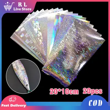 2pcs Holographic Fishing Lure Tape Adhesive Fish Scales Tape for Fly Tying  or Lure Making DIY