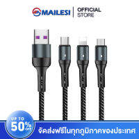 MAILESI สายข้อมูลมีไฟแจ้งอัจฉริยะตัดไฟอัตโนมัติเมื่อชาร์จเต็ม  เหมาะสำหรับ Iphone, Android, Type-c, Huawei, Vivo, Samsung, oppo, xiaomi .meizu มีไฟแจ้งสถานะป้องกันมือถ