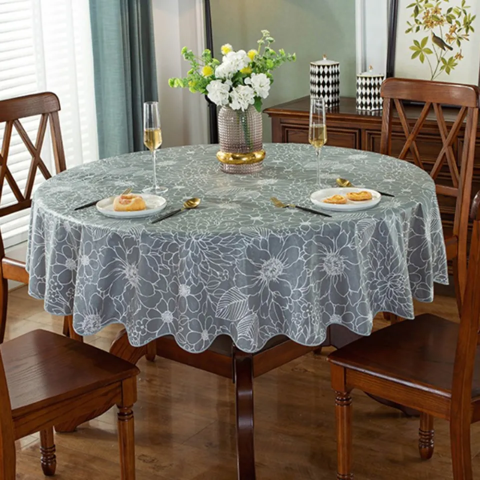 watertight] watertight Home Hotel Waterproof Table Cloth Round Tablecloth  PVC Oil-proof Table Cloth Decorative Restaurant Dining Table Cover