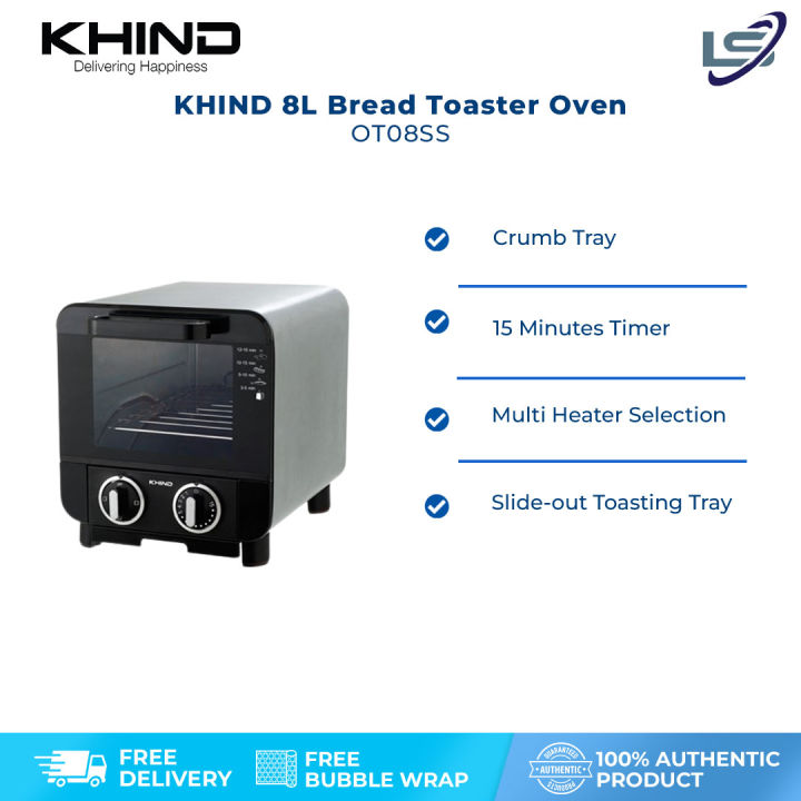 KHIND 8L Bread Toaster Oven OT08SS Multi Heater Selection 15