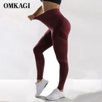 【CW】 OMKAGI Waist Pants Butt Lifting Tights Hollow Out Leggings Sport Workout