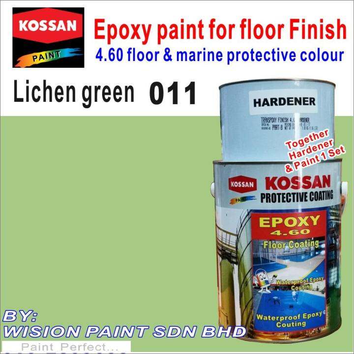 LICHEN GREEN 011 ( 1L ) KOSSAN 4.60 EPOXY PAINT FLOOR COATING FINISH