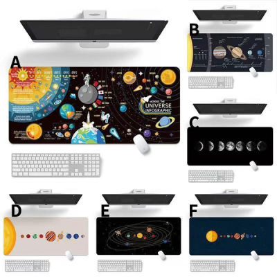 4mm Space Planet Gaming Mouse Pad Deskpad Large Rubber Keyboard Pad Surface for Computer Mouse Non-slip Locking Edge Computer Mat