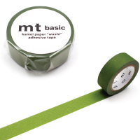 mt matte olive green MT01P527 เทปตกแต่งวาชิ ลาย สีเขียวมะกอกด้าน แบรนด์ KAMOI mt masking tape ประเทศญี่ปุ่น