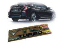 ถูกและดีมีที่นี้ แผ่นป้ายสติ๊กเกอร์ติดรถยนต์ 2 ชิ้น Honda civic turbo vtec 2016-2019 สีเงินชุบโครเมี่ยมโลโก้รถสัญลักษณ์ สิ้นค้าดีมีคุณภาพ จบในร้านเดียว**จัดส่งไว