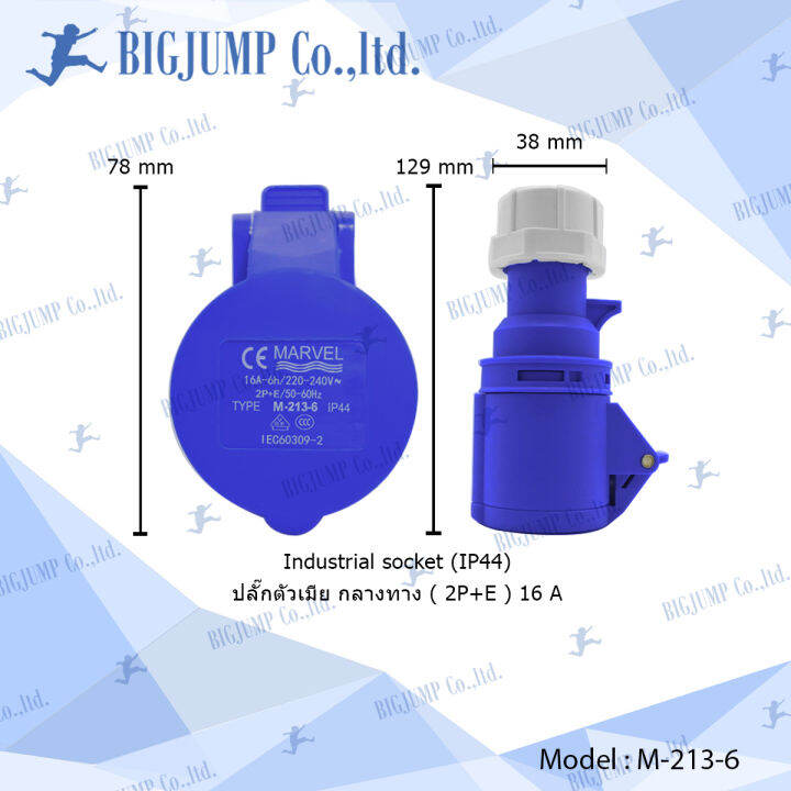Industrial plugs Power Plugs 2P+E (3ขา)16A,32A,63A,125A 220V แบรนด์