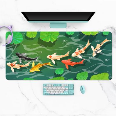 （A LOVABLE）ขนาดใหญ่พิเศษ Kawaii GamingPad CuteHarmonyFish XXL โต๊ะเสื่อ Wateronslip อุปกรณ์โต๊ะแล็ปท็อป