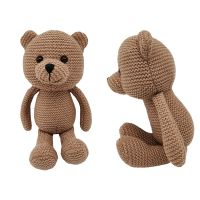 【LZ】△  Boneca artesanal de Crochet Urso Coelho Animal Recheado Brinquedo de pelúcia Bebê calmante Boneca adormecida Adereços fotográficos recém-nascidos INS