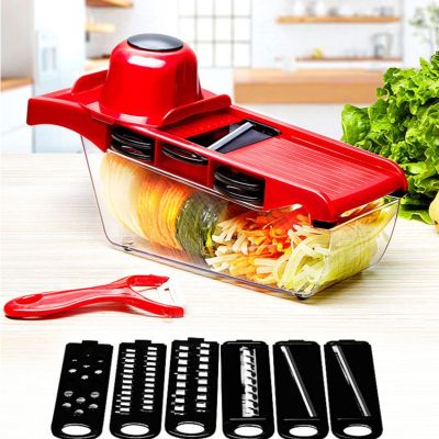 6 In 1 Gadgets Vegetable Cutting Tools Vegetable Cutter Grater for Vegetables Slicers Shredders Multi Slicer Peeler Carrot Fruit