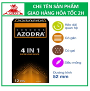 Bao cao su AZ0DRA 4in1, GÂN GAI, KÉO DÀI THỜI GIAN, Hộp 12 cái