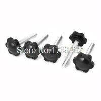 M6 x 40mm Male Thread 42mm Star Head Dia Screw On Type Clamping Knob 5Pcs