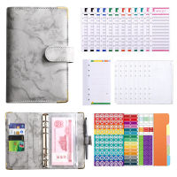 Financial Hand Binder Notebook Organizer Cash Book Budget A6 Marble Leather