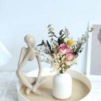 New Mini Real Natural Dry Flower Bouquet Fall Decoration Rose Sunflower Gypsophila Plants DIY Making Wedding Party Photograph