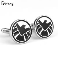 Marvel Movie Accessories S.H.I.E.L.D Eagle Badge Cufflinks The Avengers S.H.I.E.L.D Logo Men French Shirt Cufflinks Jewelry Cuff Link