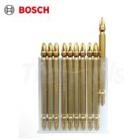 BOSCH ดอกไขควงลม ( 1 แพ็ค 10 ดอก ) สีทอง 2 ด้าน หัวไขควงลม ดอกสว่านหัวแฉก หัวแม่เหล็ก 65-100 mm.-งานเทียบ เกรด AAA+เยี่ยมมาก