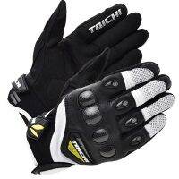 【CW】TAICHI RST418 motorcycle carbon fiber leather touch screen gloves off-road motorcycle racing mesh breathable protective gloves