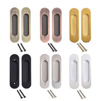 2Pcs Sliding Door Embedded Handle Zinc Alloy Bronze Recessed Handle A Pair Hidden Handle Door Handles Indoor Door Handle Door Hardware