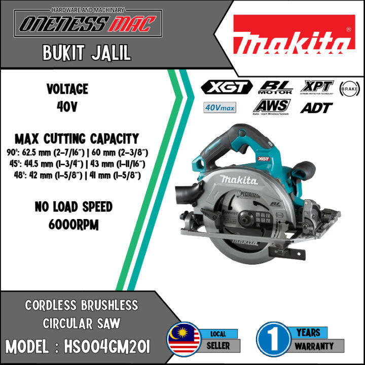 ''MAKITA'' CORDLESS CIRCULAR SAW 7''INCH 190MM 40V HS004GM201 40V 4.0AH