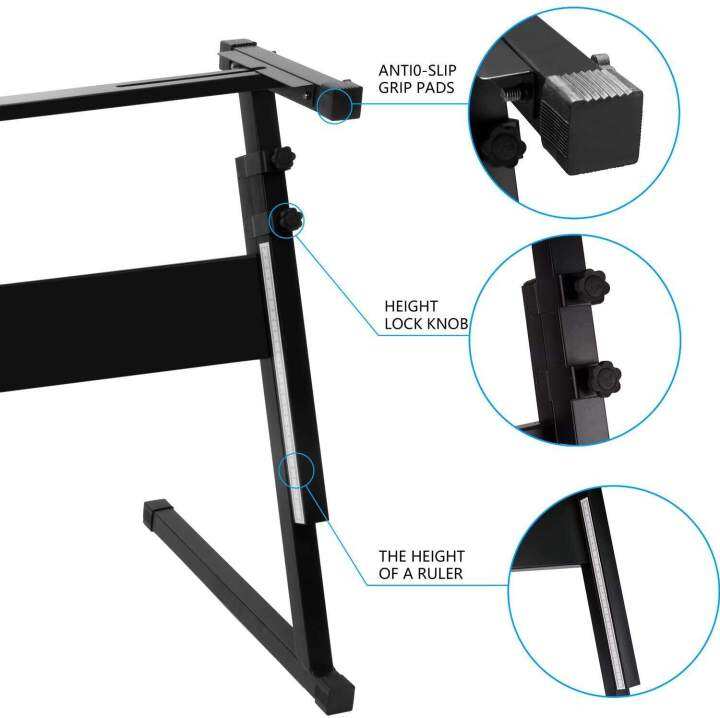 cod-ส่งทุกวัน-ขาตั้งคีย์บอร์ด-ขา-z-เหล็กกล่อง-25มม-ขาวางคีย์บอร์ด-z-shape-keyboard-stand-ขาz-ปรับระดับ-สูงต่ำได้