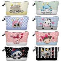 Color Block Pattern Cartoon Animal Rabbit Panda Print Women 39;s Cosmetic Bag Outdoor Travel Toiletry Bag Original Makeup Organizer