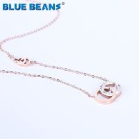 Fashion 316L Stainless Steel Necklace For Choker Letter CC Pendants Women Rose Gold Color Chain With Crystal Colar Jewelry new