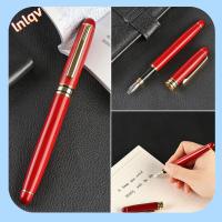 LNLQV เครื่องเขียน Fine Nib การประดิษฐ์ตัวอักษร ดินสอไม้มะฮอกกานี หมึกเติม ปากกาหมึกซึมไม้ไผ่ คลิปปากกาโลหะ