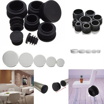 4Pcs White Plastic Blanking End Caps Round Pipe Tube Cap Insert Plugs Bung For Furniture Tables Chairs Foot Pads Protectors Pipe Fittings Accessories