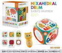 ProudNada Toys ของเล่นเด็ก ของเล่นฝึกทักษะ 6 ฟังก์ชั่น (มีเสียง มีไฟ) HEXAHEDRAL DRUM NO.N6108