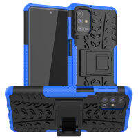 เคส Samsung M31s กรณีนาฬิกาพีซีสุดหรู + TPU Stand Armor กรณีกันกระแทก