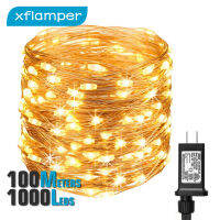 100M 1000LED Fairy Lights Outdoor Waterproof with 8 Modes Power Adapter Christmas Party Wedding Patio Garden Decoration