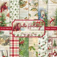 Panalisacraft 24 sheets 6 X6 Vintage Christmas Scrapbook paper Scrapbooking patterned paper pack DIY craft Background paper