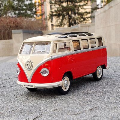 1:24 Volkswagen VW T1รถบัสเข้าสู่ระบบ Campuran Mobil Die Mainan Mobil รุ่น Suara Dan Ringan Mainan Anak-Anak Koleksi Hadiah