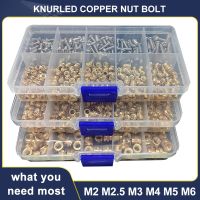 M2 M2.5 M3 M4 M5 M6 Brass Heat Thread Insert Nut and 304 Stainless Steel Screw Assortment Kit Set Hot Knurled Copper Nuts Bolt